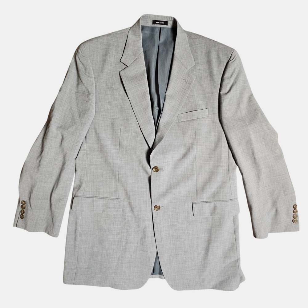 Ralph Lauren‎ Wool Sport Coat Blazer Suit Jacket Lined Stretch Mens 42L Gray